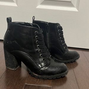 Heeled combat boots